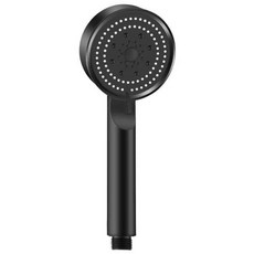 曼德旺 五檔增壓大出水蓮蓬頭 花灑 加壓 省水 洗澡 淋浴噴頭, 黑色, 1個