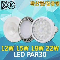 LED 파30 PAR30 집중형 확산형 할로겐 주광색 전구색 전구 LEDPAR30 LED스포트 LED할로겐 7W 12W 15W 18W 20W 22W 레일조명 미술관 전시장, 04. 신광 집중형 15W 주광색2587, 1개