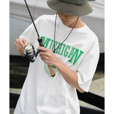 TRAVEL 미시간 울버린 피그먼트 반팔티 크림