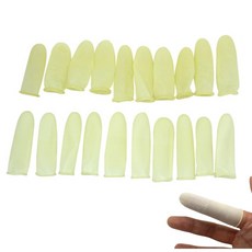 사무용 엠보싱 미끄럼방지 라텍스 손가락 골무 바느질 손보호 20개입 수예 다용도 서류 작업, 1개, 옐로우