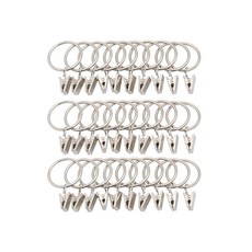 LBY 30 Pack Curtain Rings with Clips 33mm(1.3'') Interior Diameter Metal Rings for Hanging Drape