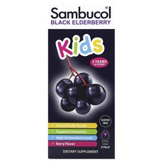 Sambucol 어린이용 블랙 엘더베리 시럽 만 2세 이상 베리 맛 120ml(4fl oz), Sambucol어린이용블랙엘더베리시럽만2세이상베리맛12, 1개, 120ml