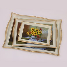 Roebenhoff 波浪方形SUNFLOWER託盤3件組, 混合色, 1個