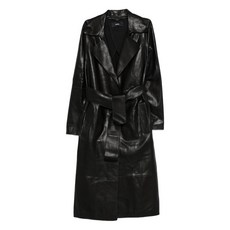 아르마 벨트 레더 코트