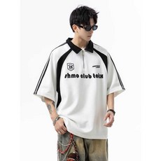 티셔츠 하프 집업 오버핏 반팔 폴로 바이커 두꺼운 면