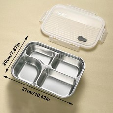 분할 도시락 대용량 밀폐 식품 용기 뚜껑 학생 직장인용, 1개, A. 1000ml, 12. Clear 4 Grids