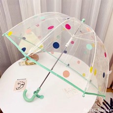 高顏值兒童彩虹透明雨傘 長柄加厚便攜可愛雨傘