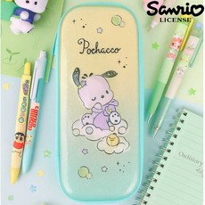 산리오 KOREA 정품 하드 케이스 입체 필통 초등 학생 파우치, 포차코