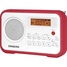 상간 휴대용 AM/FM 디지털 라디오 PR-D18RD, 흰색/빨간색, 흰색 빨간색, 흰색/빨간색