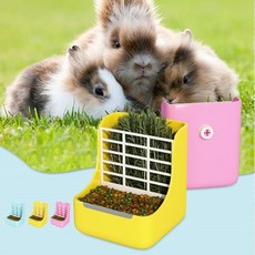 키밍 토끼 건초 그릇 급식기 사료 간식 밥그릇 먹이, 블루, 블루