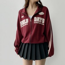 아방핏 데이지클로젯 데이필드 레터링 오버핏 투웨이 집업 / 봄 가을 여름 간절기 루즈핏 남녀공용 아우터 여성 여자 자켓 특양면 빅사이즈 학생 교복템 데일리룩 y2k 트레이닝복