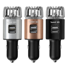 스위트위트 2in1 차량용 시거잭 공기청정기, 실버, SWCAP01