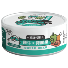 陪心寵糧 Super小白貓咪主食罐 80g 1個 雞肉 牛肉 諾麗果, 雞肉, 牛肉, 諾麗果