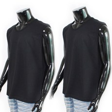 男款透氣涼爽單面棉質寬鬆版型肌肉無袖T恤健身背心 2件組