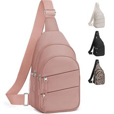 Tuwubi 여성용 크로스바디 백 남성용 슬링 소형 하이킹 백팩 도난 방지 경량 야외 여행용 핑크 미디엄 백 220836, 라지, 라지