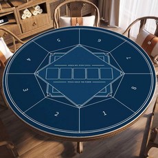 원형 홀덤테이블 매트 포커 패드 카드 1m 녹색 게임, 1개, 라인디자인블루80x80cm
