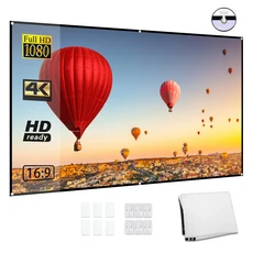 프로젝터 스크린 인치 프로젝션 영화 접이식 휴대용 HD, 72인치, 상세설명참조