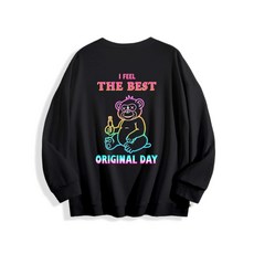 퓨어몰링 남녀공용 커플 킹콩 캐릭터오버핏 맨투맨 라운드넥 긴팔티