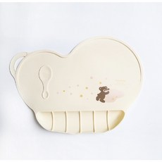 【台灣現貨】硅膠兒童餐墊 防水防油隔熱矽膠餐墊 兒童餐桌墊 寶寶吃飯墊 防污墊, 米色棕熊, 1個