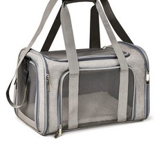 貓包大容量寵物貓包寵物車載包寵物包可摺疊手提大容量寵物揹包, 1個, 灰色小號【45*28*28】