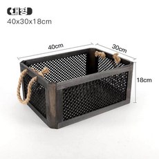 라탄 정리 바구니 인테리어 인테리어수납함 미니 책장 대형 수건바구니 촬영 우드 스몰 빈티지, 1개, V.검정색삼베로프대형