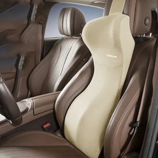 자동차 머리 받침 허리 보호 시트 등받이 요추 지지대 통합 키트 쿠션, 1개, Beige