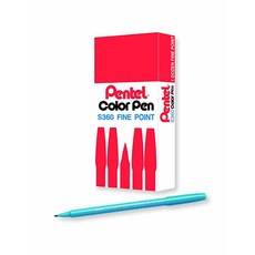 Pentel Arts 컬러 펜 페일 오렌지 12개 박스 (S360-116), 터키석