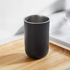 超值 牙刷杯漱口杯不鏽鋼杯子簡約洗漱杯輕奢水杯刷牙杯 副廠商品, 1個, 深邃黑