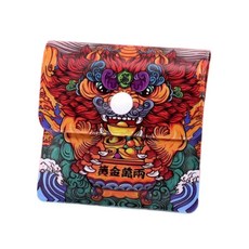 摺疊式 獅咬錢圖案 鈕扣閉合 輕巧便攜 防漏菸灰 時尚配件, 黃金萬兩-煙灰袋, 1個