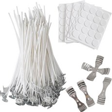 캔들 만들기 심지 윅 키트 120PCS 6인치 홀더 스틱 스트링 두꺼운 100% 면 용품 DIY용, 6Inch