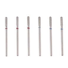 MZCMSL 실린더 큐티클 드릴 비트 세트 라운드 탑 러시안 매니큐어 비트 6개 샹크 E파일 비트 3/32 (중간), Cylinder (Fine & Medium)