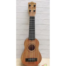 台灣發貨 兒童烏克麗麗玩具 尤克麗麗 可彈奏 兒童禮物 音樂玩具 贈送撥片, 小號（38cm）原木色, 1個