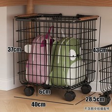 책가방 정리대 학원 만화책보관함 정리 가방장 철제 이동식, 1개, B. 검은색 나무 휴대용 바구니범용 바퀴 포함