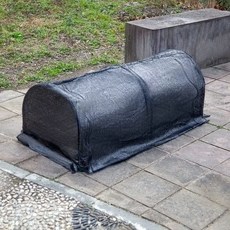 길냥이 쉘터 길고양이 급식소 온실 비닐 원예 천막 보온, 1개, 이중 칸 둥근 지붕 차양 130 60x50cm