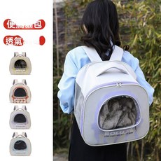 BOLUJIE 寵物外出背包 時尚簡約 貓咪便攜包 透氣大容量 適用於13斤內寵物, 1個, 紫色水母,13斤內用【約35*23*30cm】