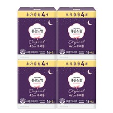 좋은느낌 오리지널 생리대 날개형, 슈퍼롱, 20개입, 4개
