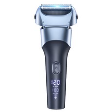 OGIVA 남자 전기 면도기 일자형 휴대용 전동면도기 3중날 생활방수 왕복형 남성 면도기, 블루, FK-610