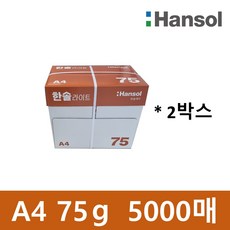 한솔제지 라이트 복사용지 75g, 5000개, A4