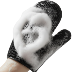 MEWPOP 벌집 샤워글러브 TPU 바디케어 스크럽 목욕타올 샤워장갑, 1개, 1개입, 블랙