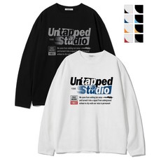 UNTAPPED STUDIO 레트로 레터링 그래픽 오버핏 긴팔 티셔츠 8Color 275883