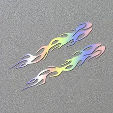 평면 반사 불꽃 스티커 높은 가시성 데칼 접착식 내구성 오토바이 자동차 장식용, 1개, 2. laser