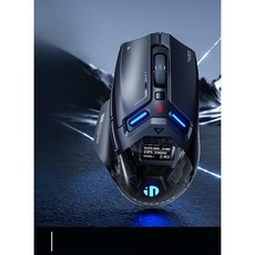 무선 블루투스 게이밍 마우스 저소음 디자인 그립감 충전식 컴퓨터용 e스포츠, 블랙, 단일 모델