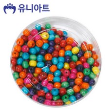 제삼오스토어 나무비즈 원형 색상혼합 비즈부자재 구슬꿰기 컬러비즈 목걸이만들기, 본상품