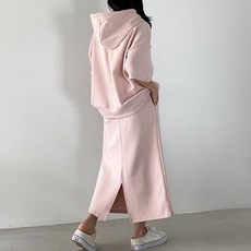 삐까삐까 [하프클럽] 오버핏 후드 반팔 맨투맨 스커트 세트 치마 투피스 셋업 편한 데일리룩