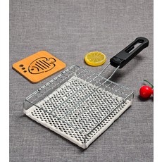 세라믹 그릴팬 직화 미포함 160 생선 석쇠 카모메 손잡이 삼겹살 구이 160mm 일본식 원적외선 메쉬, 손잡이 160x160mm 브러시 포함