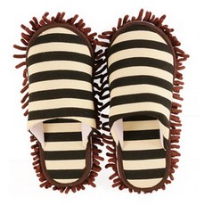 민스리빙 남성용 극세사 스트라이프 청소 슬리퍼 좌우 세트 30cm, 2세트, 크림브라운