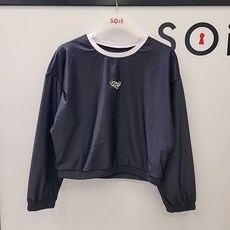 [소이] NC인천점 #24년 여름신상# 기획 50%세일# 여아용 수영복** 가슴패드 없음** 맨투맨티 형식의 편한 수영복**블랙 래쉬가드티