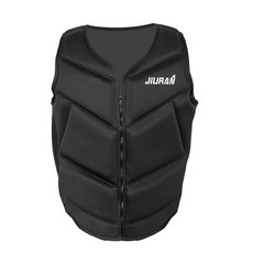 浮力救生背心馬甲 成人專業便攜輕薄透氣 水域救援垂釣適用, 薄款全黑S(40-70斤)