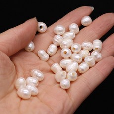 20pcs 천연 담수 교양 진주 보석에 대 한 불규칙 큰 구멍 구슬 매력 목걸이 귀걸이 액세서리 만들기, Hole 2-2.5mm, 5-6mm
