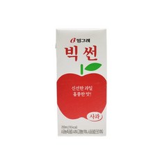 [빙그레] 빅썬 사과, 200ml, 24개